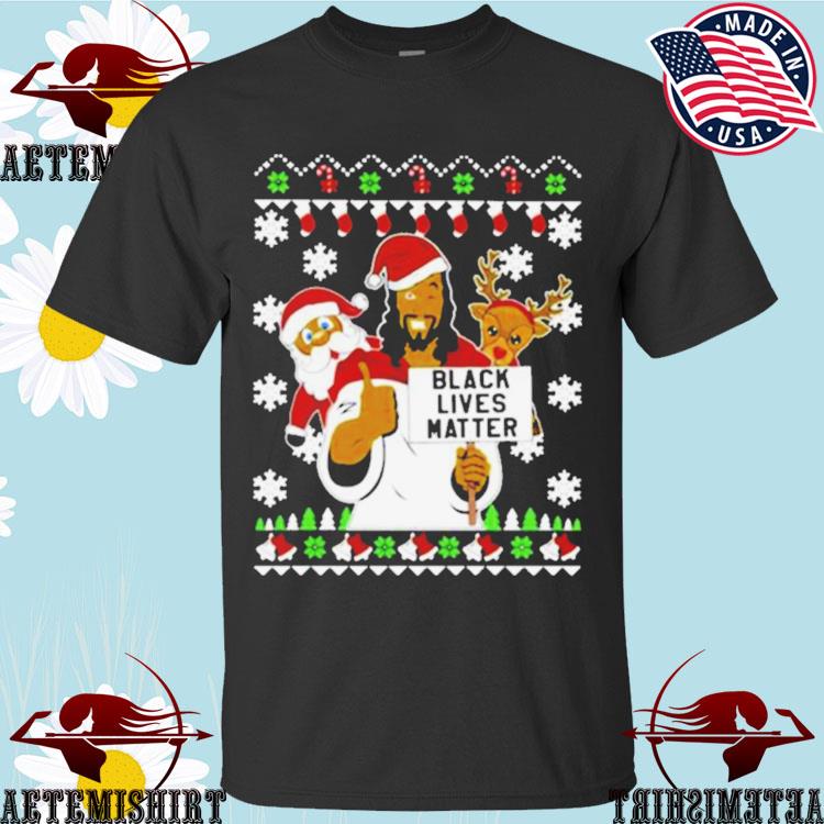 Official black Lives Matter Reindeer Santa Ugly Christmas T-shirts
