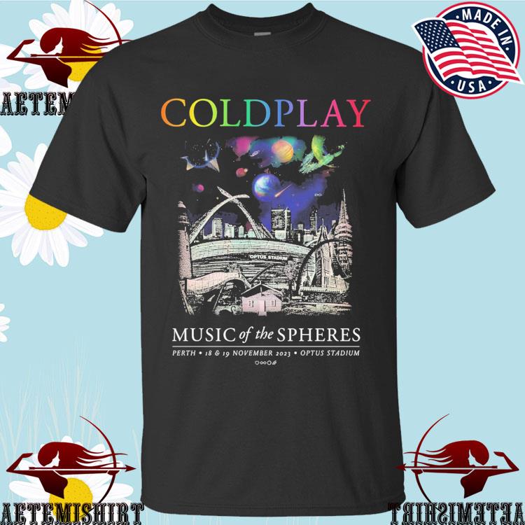 Official coldplay Eu Perth November Music Of The Spheres Perth Optus Stadium T-shirts
