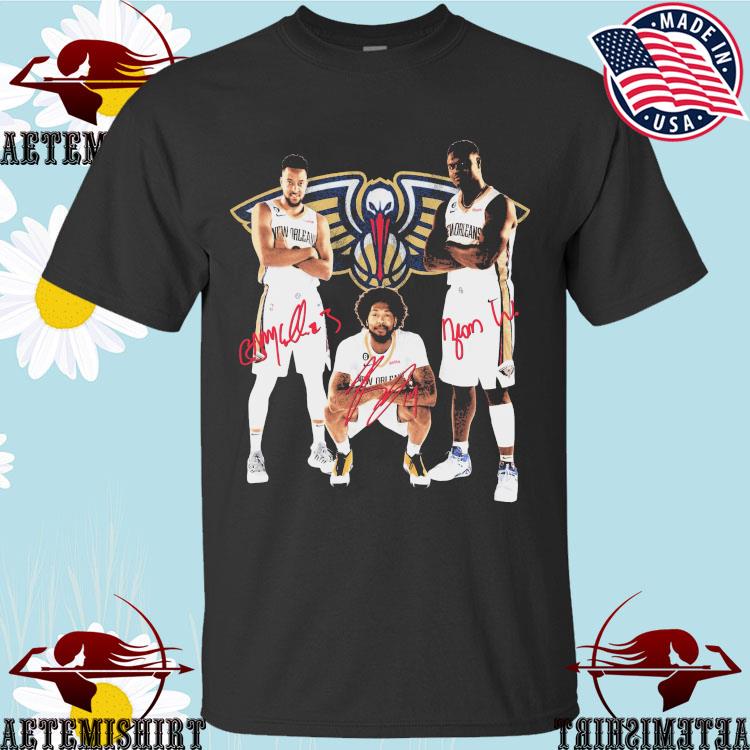 Official new Orleans Pelicans Signatures Players 2023 T-Shirts