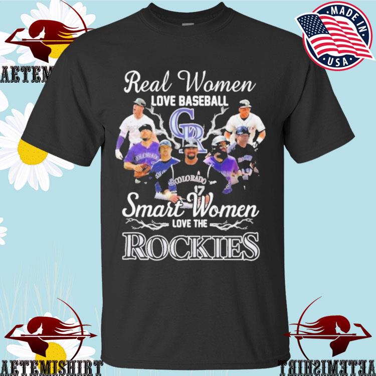Official real Women Love Baseball Smart Women Love The Colorado Rockies MLB T-shirts