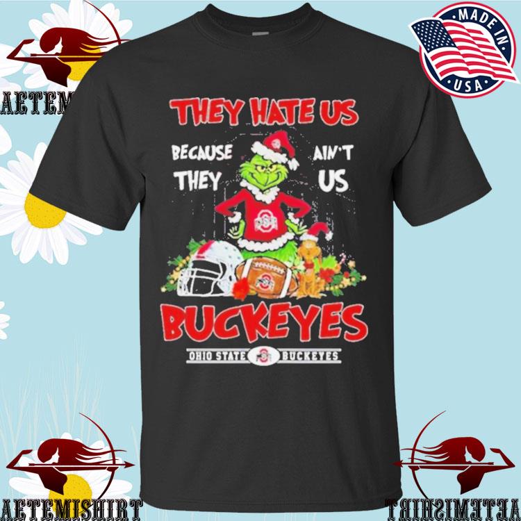 Official santa Grinch They Hate Us Because They Anus Ohio State Buckeyes Christmas T-shirts